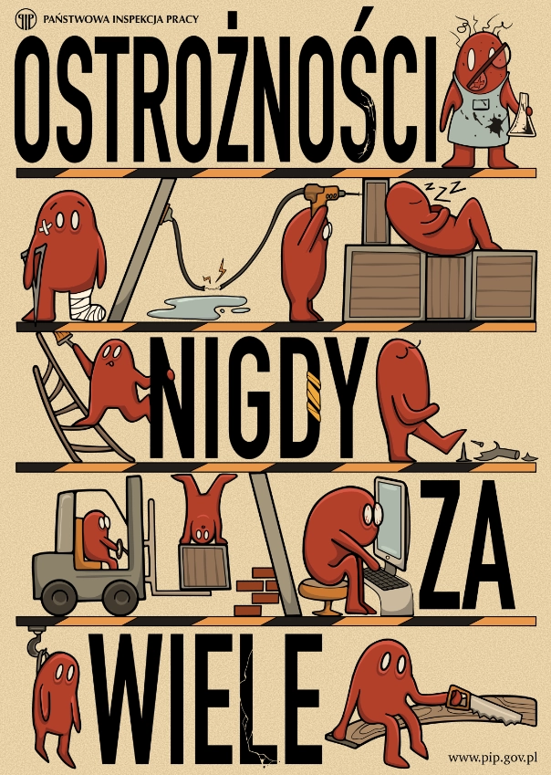 Plakat  I nagroda – Malwina Zagórska „Ostrożności nigdy za wiele”